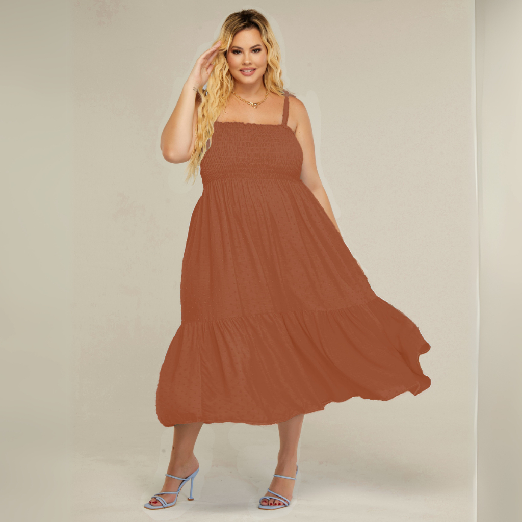 Vestido Midi Plus Size GG ao G2 Para Gestante Soltinho Confortável