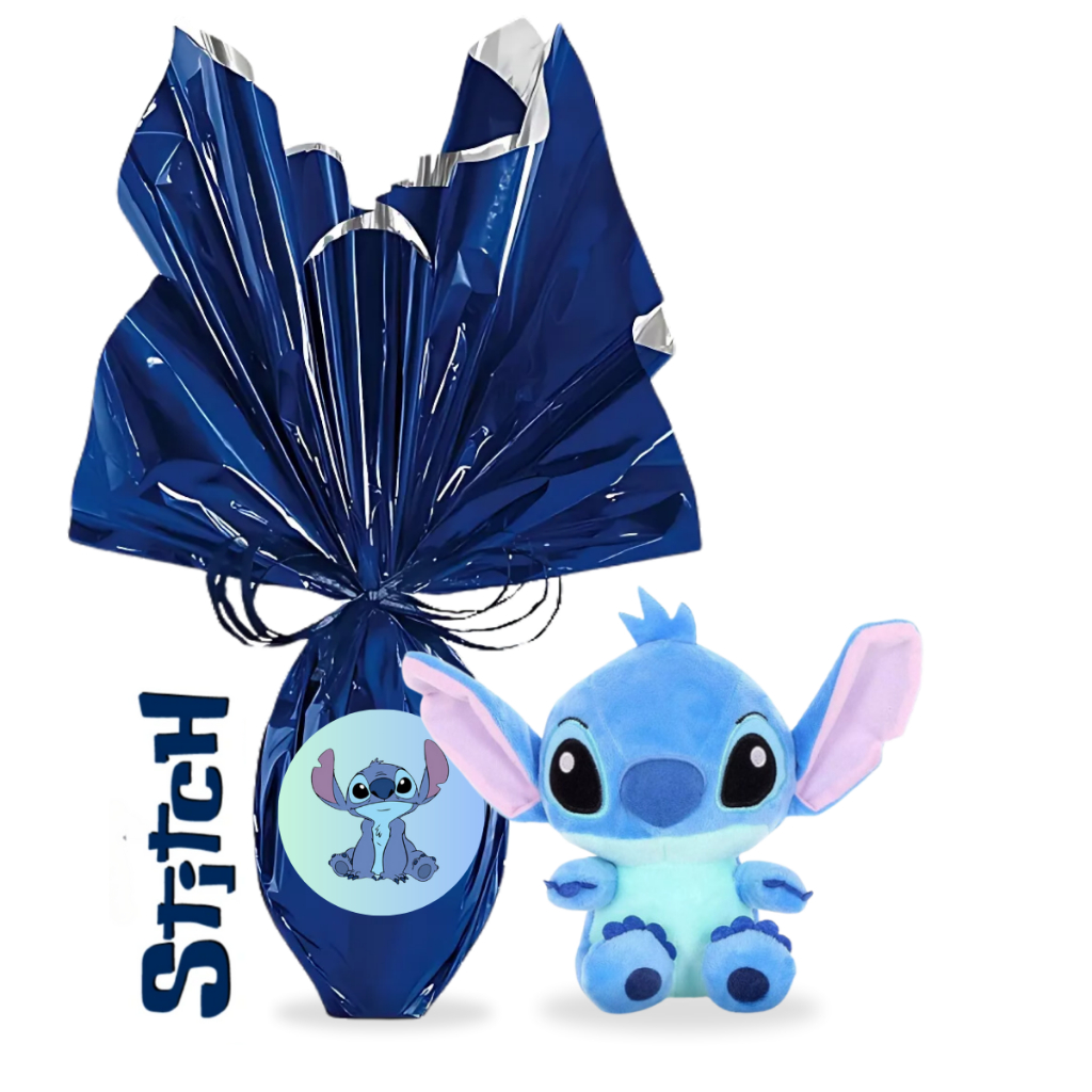 Ovo de Páscoa Ao Leite 250g Personagem Lilo Stitch Pelúcia ou Copo Com Canudo + Boneco Presente Infantil em Oferta na Shopee