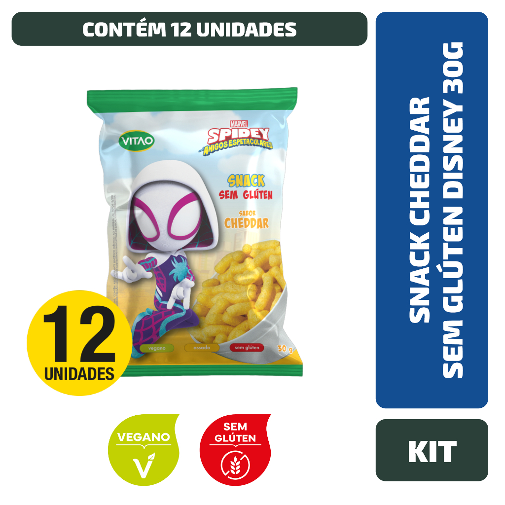 Kit Snack Cheddar Sem Glúten Disney 30G - 12 Unidades - Food & Beverages