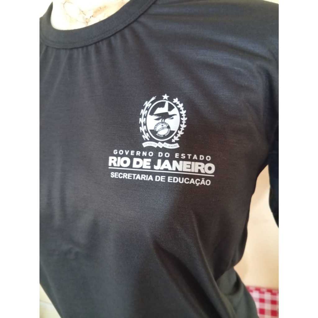 Blusa escolar preta logo branca