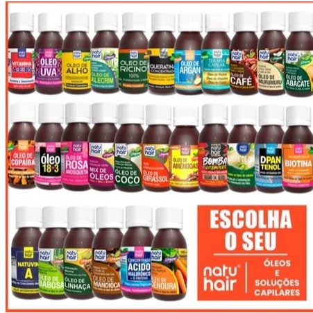 Óleo Capilar Natuhair 60ml Brilho Hidratação Crescimento Nutrição em Oferta na Shopee