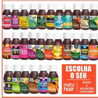 Óleo Capilar Natuhair 60ml Brilho Hidratação Crescimento Nutrição em Oferta na Shopee