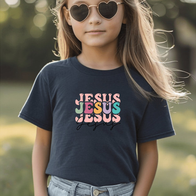 Camiseta Tshirt Infantil Criança Juvenil Bebê Unissex Algodão100% Passeio Casual Jesus