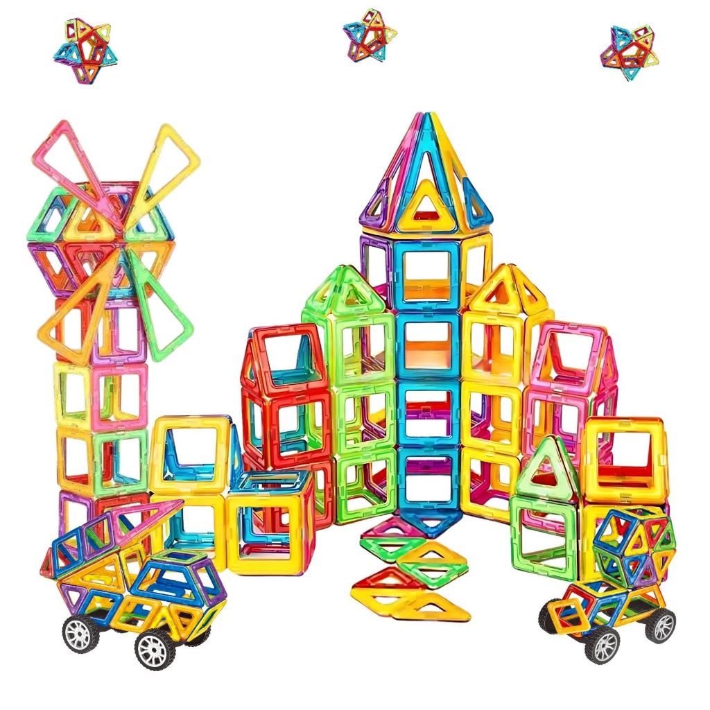 Blocos de Montar Magnéticos Brinquedo Construção Infantil 120 Peças