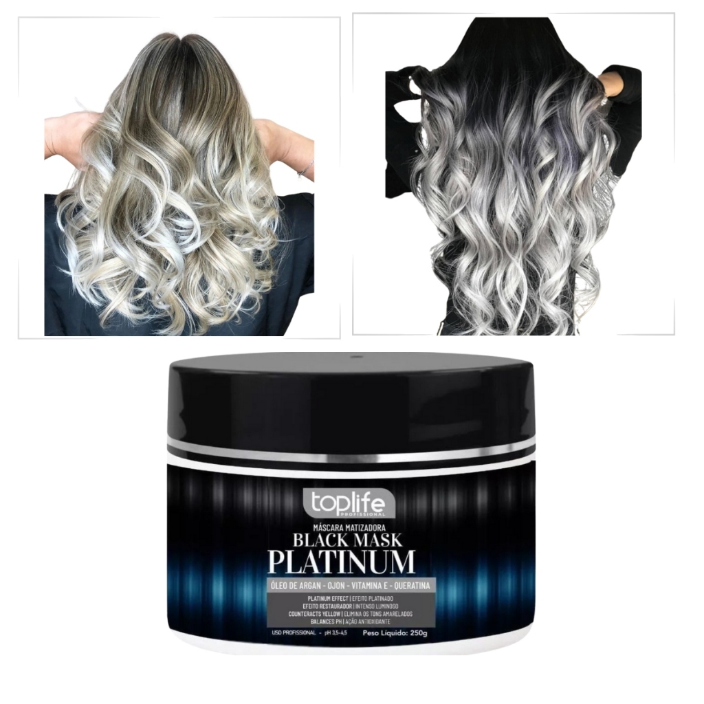 Mascara Matizadora Black Platinum 250g Toplife em Oferta na Shopee