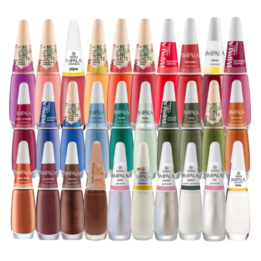 Kit Esmaltes Impala Nova Moda Coleção de Verão Tons Quentes Clássicos Mais Vendidos