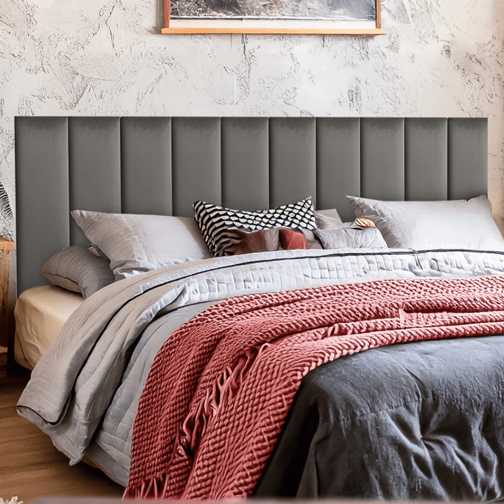 Kit 8 Módulos Cabeceira Estofada Cama King em Suede - Módulo Retangular 60x20 Cama Solteiro, Queen