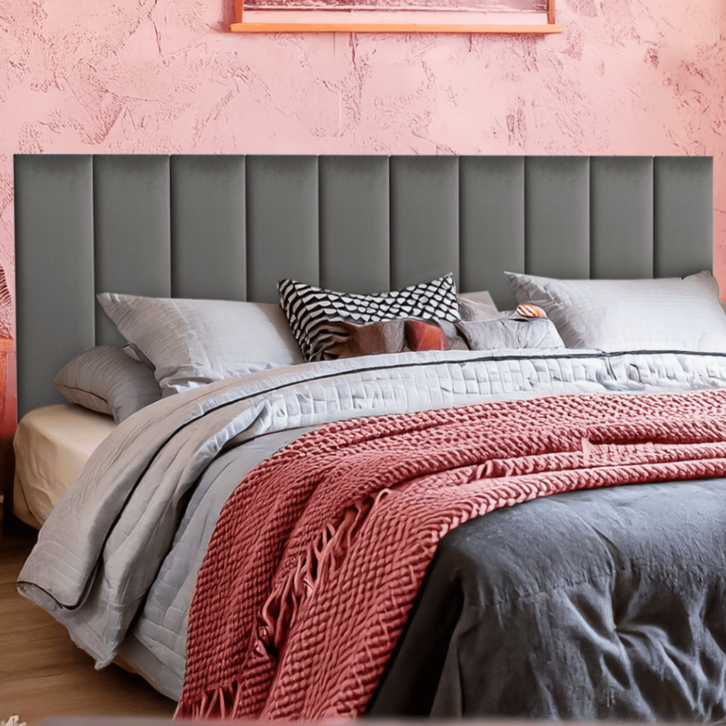Kit 8 Módulos Cabeceira Estofada Cama King em Suede - Módulo Retangular 60x20 Cama Queen, Casal e Solteiro
