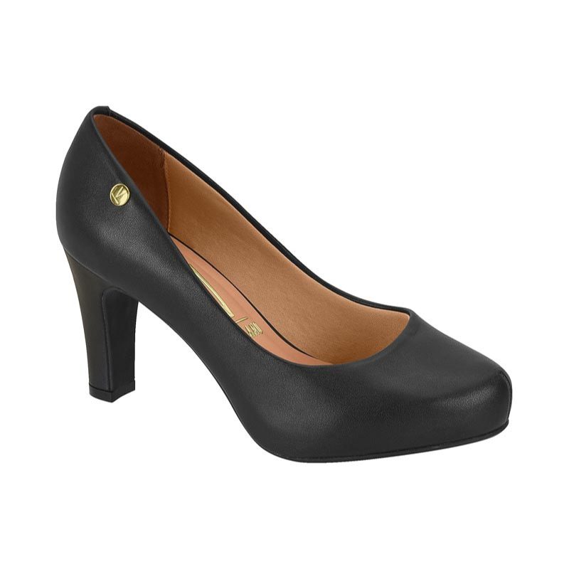 Sapato Feminino Scarpin Vizzano Salto Grosso Alto Com Meia Pata Confortável Social - 1840.301