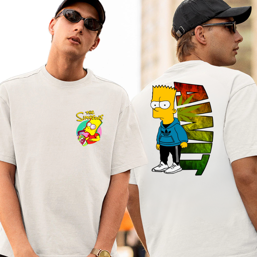 Camisa Camiseta Oversized Premium Lançamento Confortável 100% Algodão Personagem Bart Simpsons