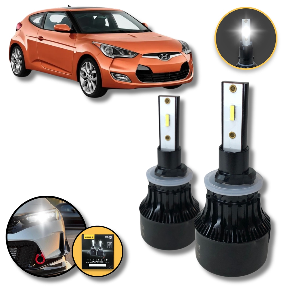 Super Led Farol Milha Hyunday Veloster 11-13 6000K H27