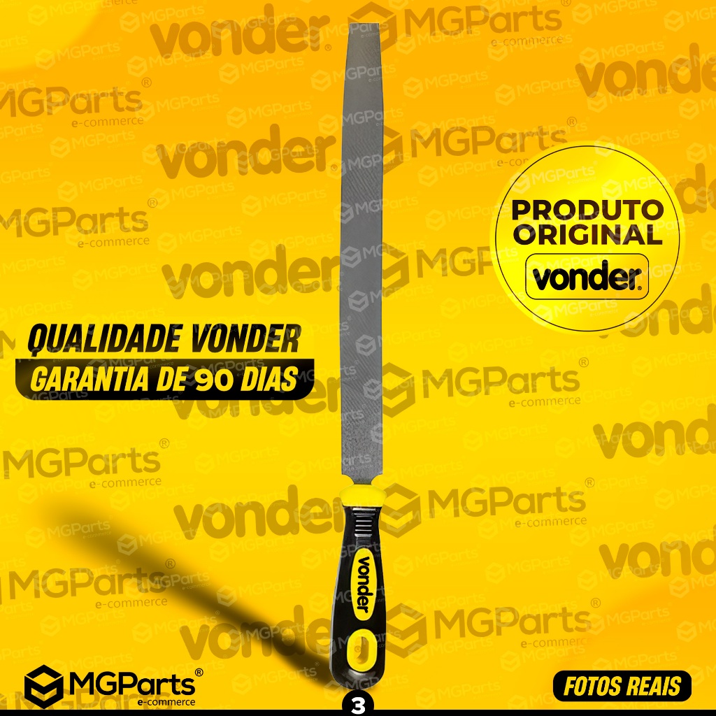 Lima Chata 8 Polegadas Vonder Profissional Aço Reforçado Cabo Emborrachado Molar Enxada Foice Facão