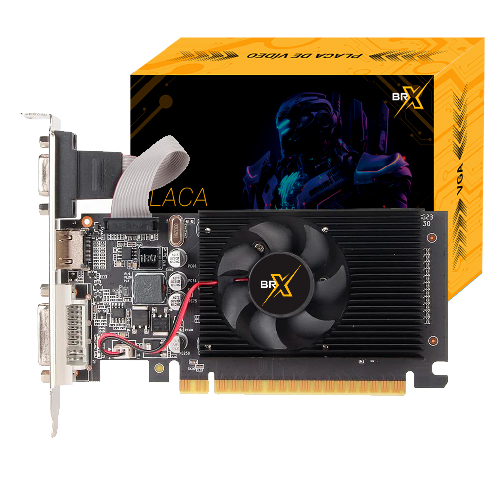 Placa De Vídeo Brx Geforce Gt 610 2gb Ddr3 64bit Hdmi Vga