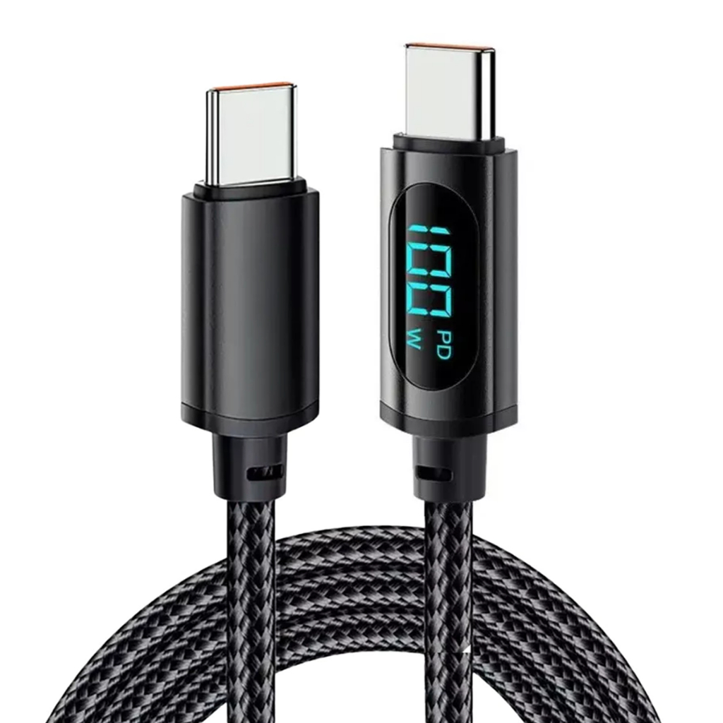 Cabo Tipo C USB-C 100W Identificador de Bateria Rápido Eletromex em Oferta na Shopee