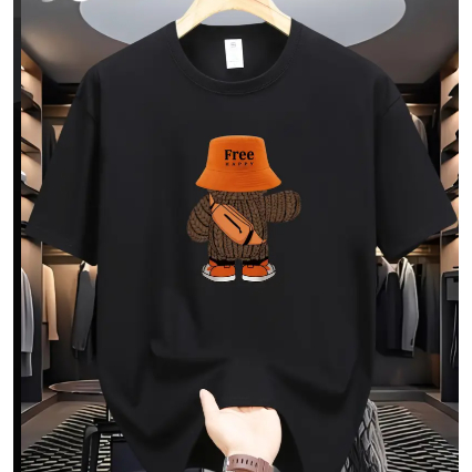 Camisa Camiseta Masculina Algodão Streetwear Urso Lançamento