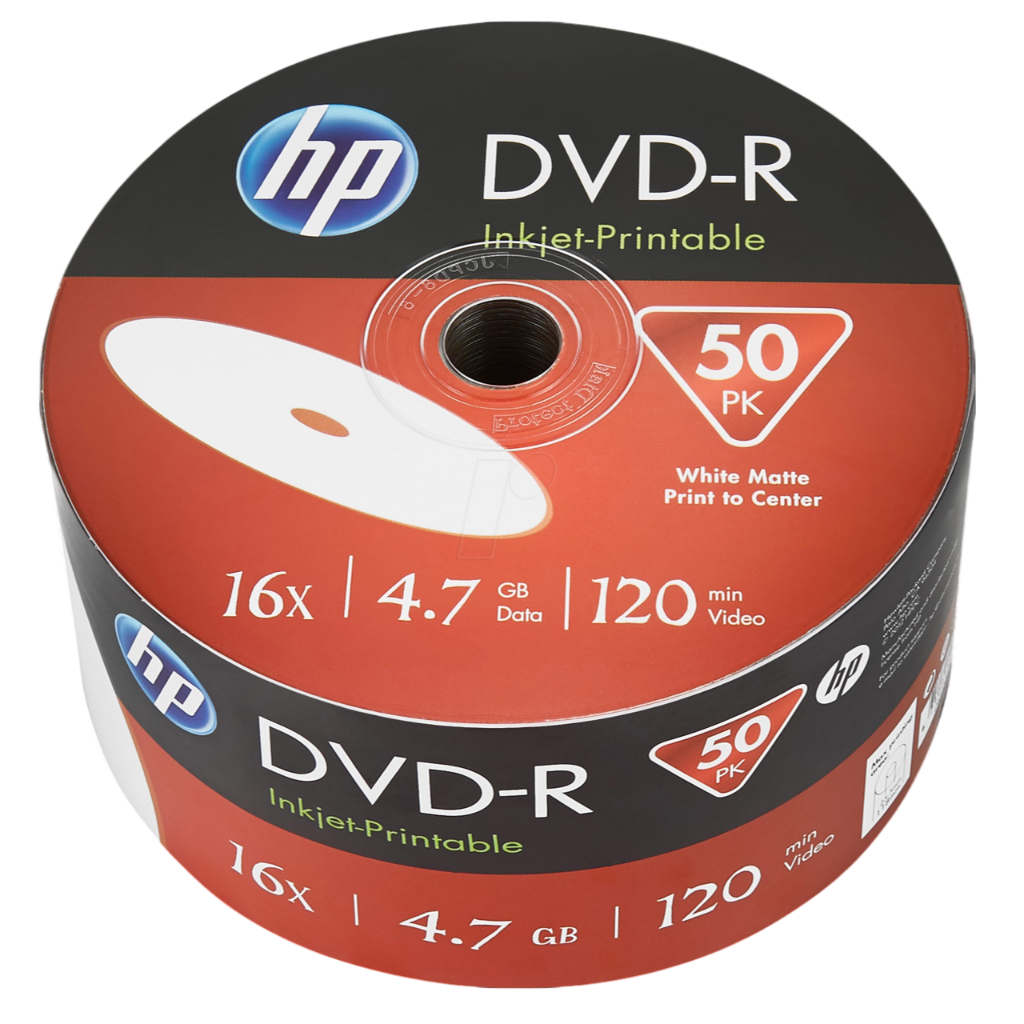 50 DVD-R HP Midia Virgem Printable 16x 4.7GB Imprimível