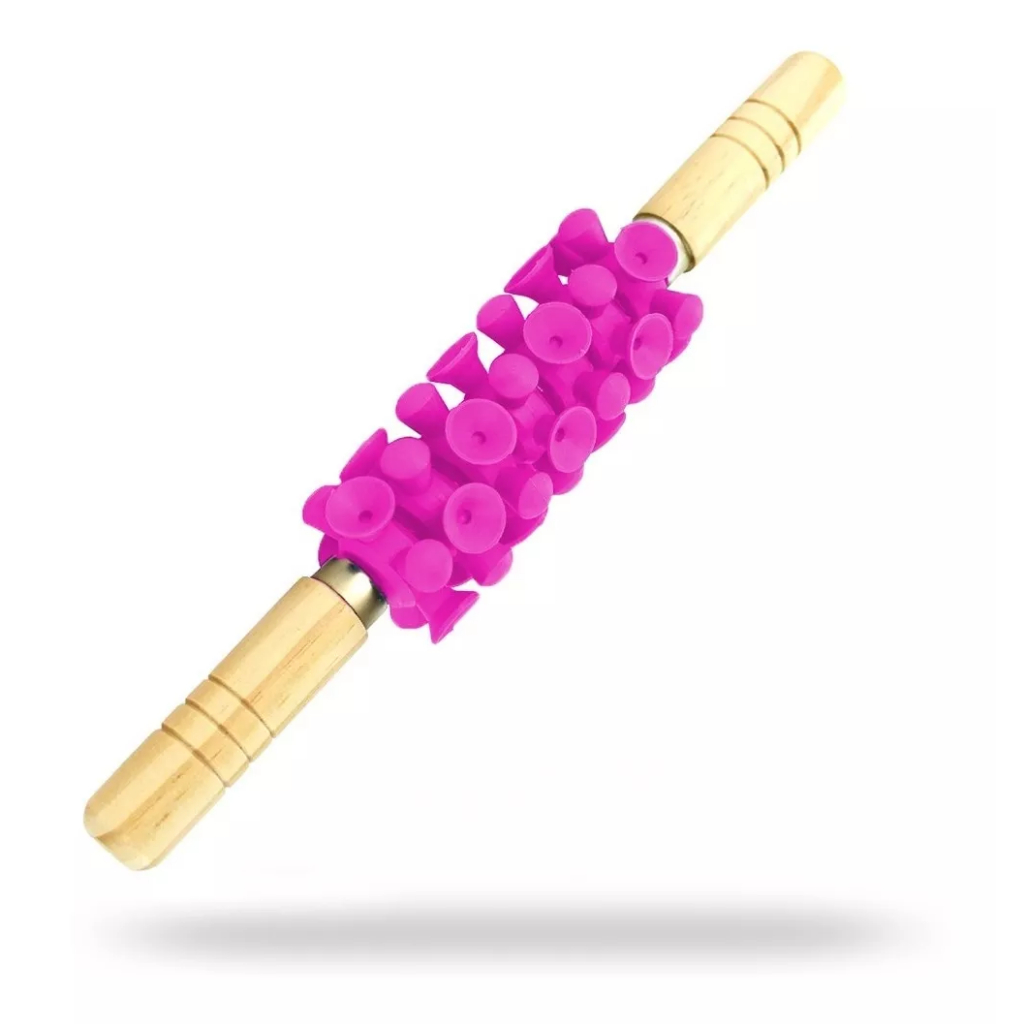 Rolo Para Massagem Turbinada /Modeladora Cabo Em Madeira