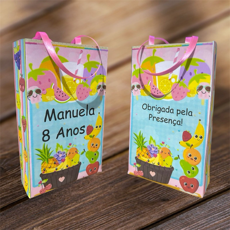 Sacolinha personalizada Frutinhas 15 unidades
