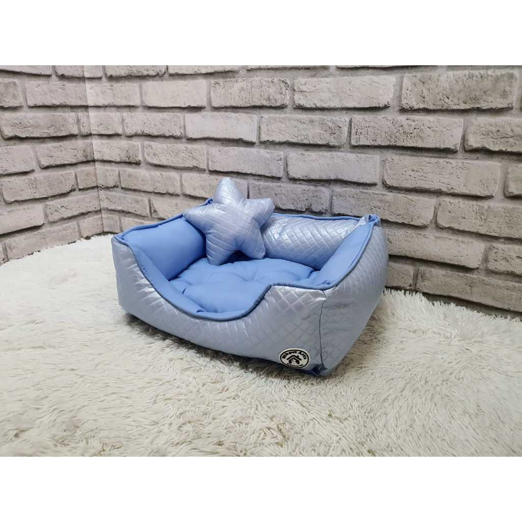 Caminha Delicate Baby Blue G Pet Para Caes E Gatos Em Courino Azul Delicate G
