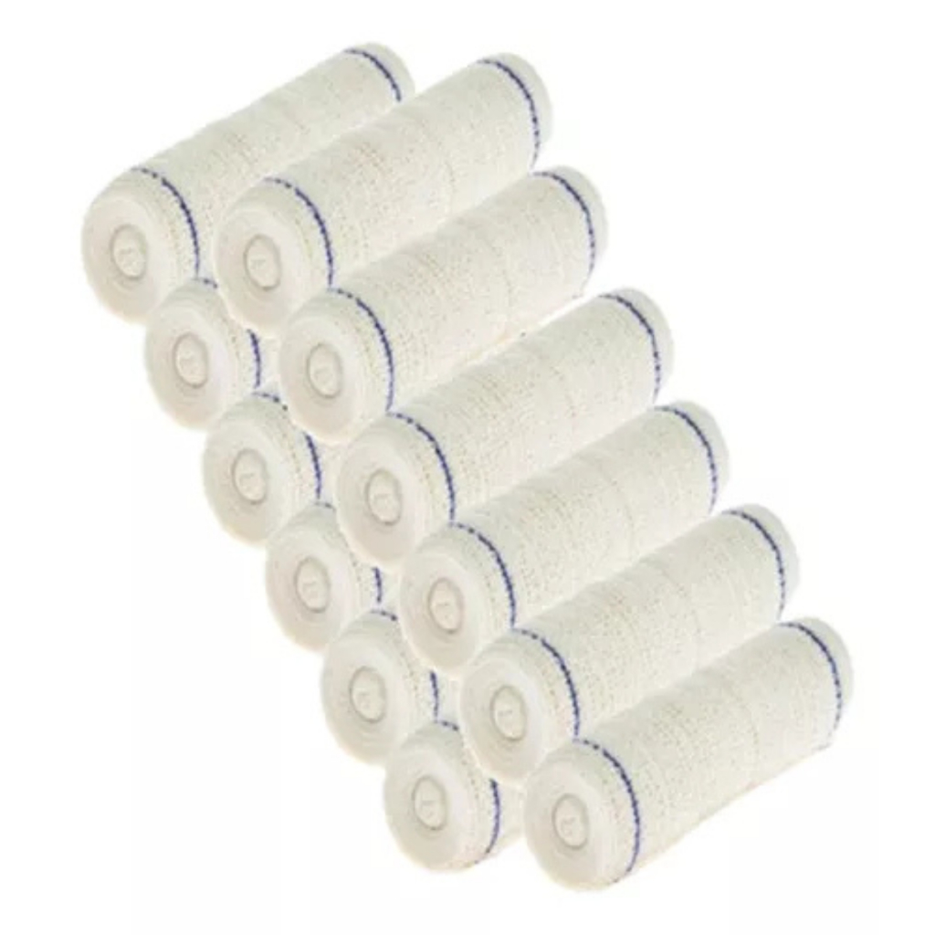 Kit 12 Rolos Atadura Crepom Faixa de 1,8 Metros Curativo Algodão 13 Fios em Oferta na Shopee