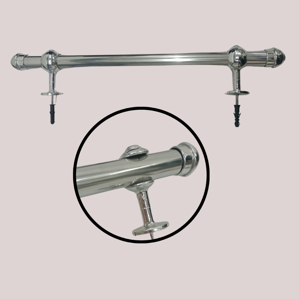 Kit Varão Para Cortina Em Aço 28mm Revestido Cromado.