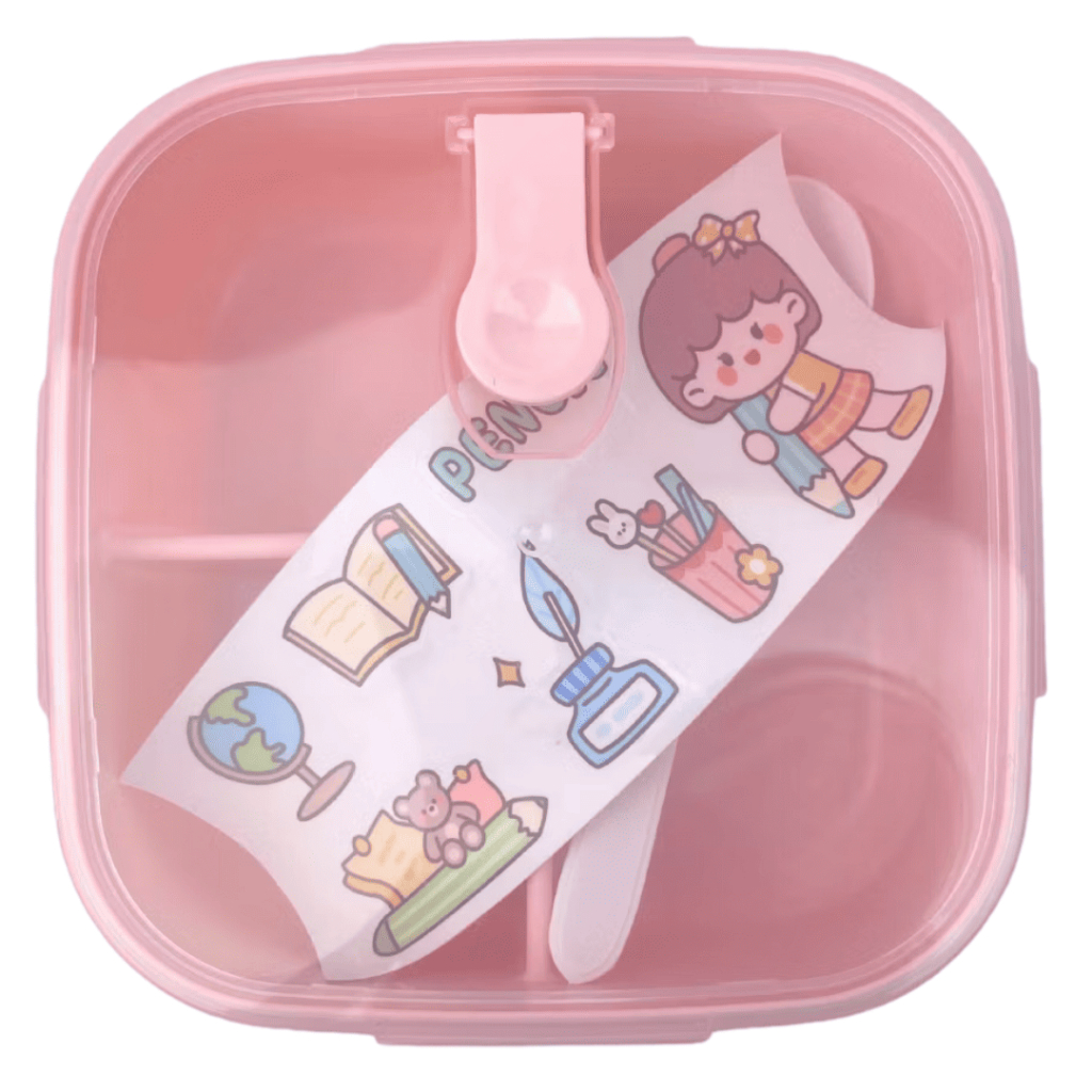 Marmita Infantil Quadrada c/3 divisorias e colher 700ml