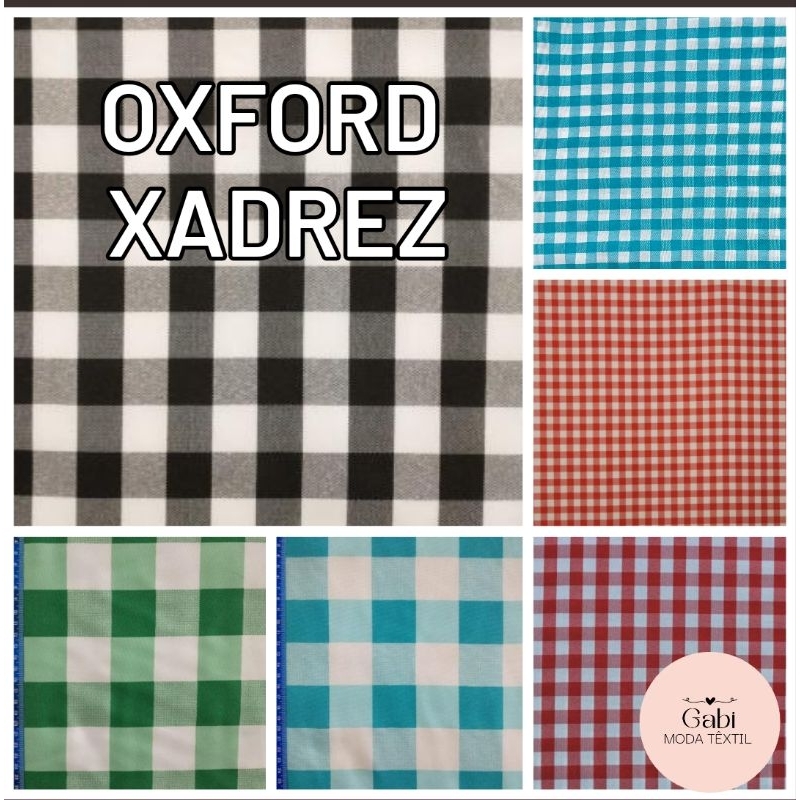 Tecido Oxford Xadrez Fio Tinto (2m x 1,50m) Xadrez de Poliester