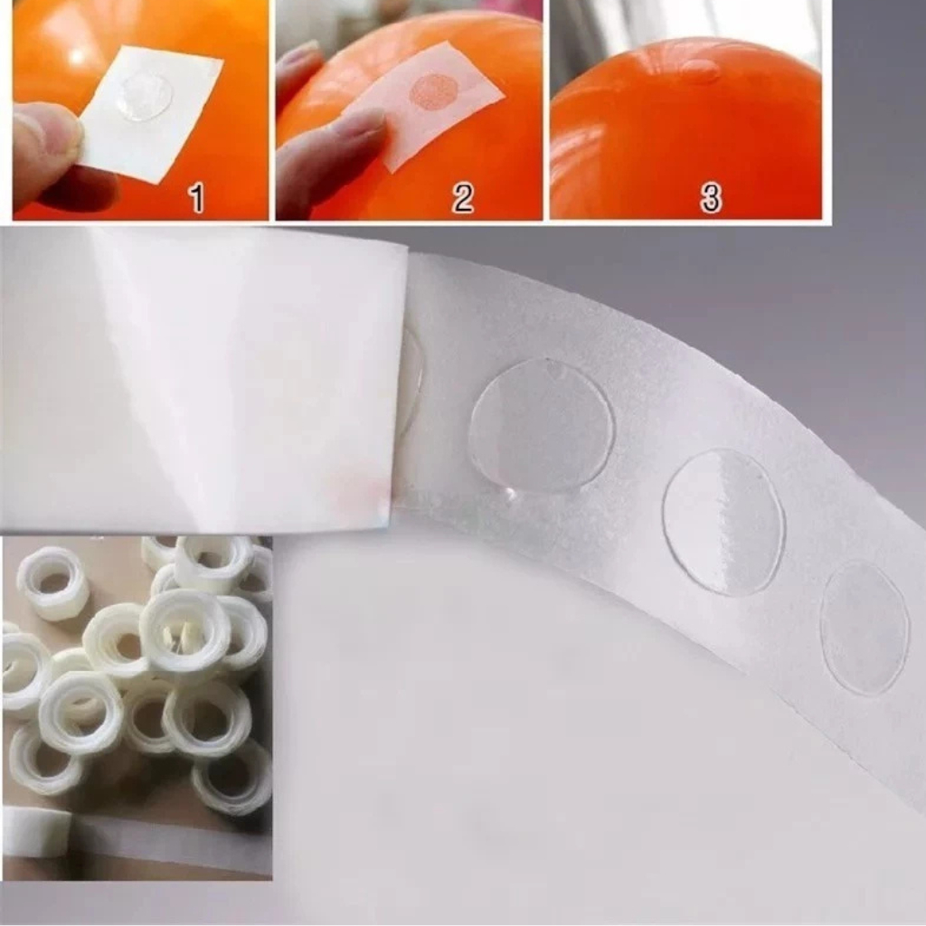 Cola Adesiva Fita Com 100 Pontos Gota Adesivo Para Bexiga Balão Decoração Festa em Oferta na Shopee