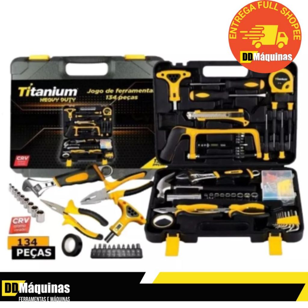 Jogo de Ferramentas 134 Peças - Titanium - Home & Living