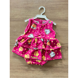Vestido infantil de bebê tipo Body com forro de algodão 0 - 3 meses