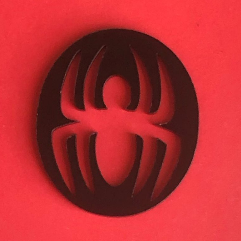 Aplique Modura do Símbolo do Homem Aranha Acrílico Dourado Espelhado - Ideal para Lembrancinhas e Artesanato