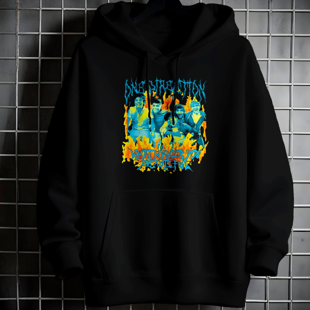 Moletom Canguru Unissex Grapich One Direction Blusa Frio Com bolso Capuz Casaco Algodão 198