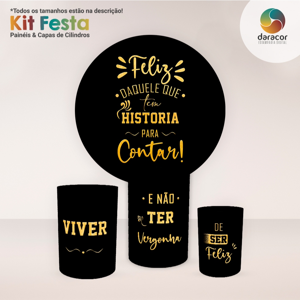 Capa de Painel Historia para Contar com Painel 1,50x1,50m ou 1x1m e Trio de Cilindros P-M-G - R02 em Oferta na Shopee