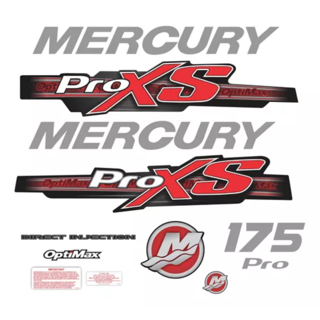 Adesivo Mercury Proxs 175 Hp Motor De Popa Optimax Decalques