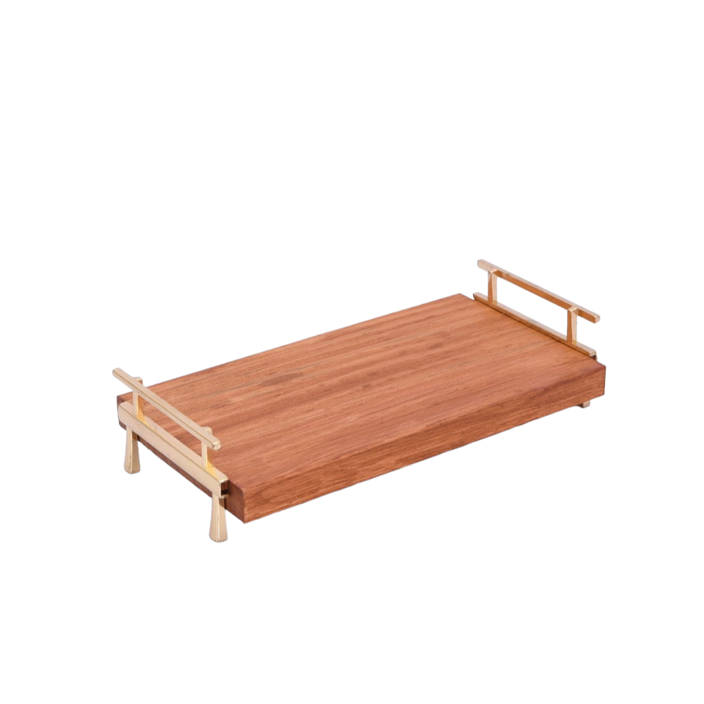 Bandeja Madeira c/ Alça De Ferro/P Servir Café Organizar Ambientes Sala Quarto Cozinha Lavabo Decor em Oferta na Shopee