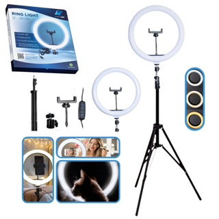 Kit Completo Ring Light Profissional 12 polegadas- 30cm C/ Tripé 2,10M em Oferta na Shopee