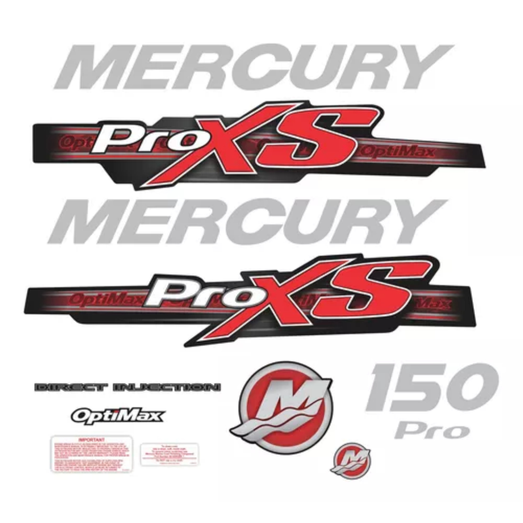 Adesivo Mercury Proxs 150 Hp Motor De Popa Optimax Decalques