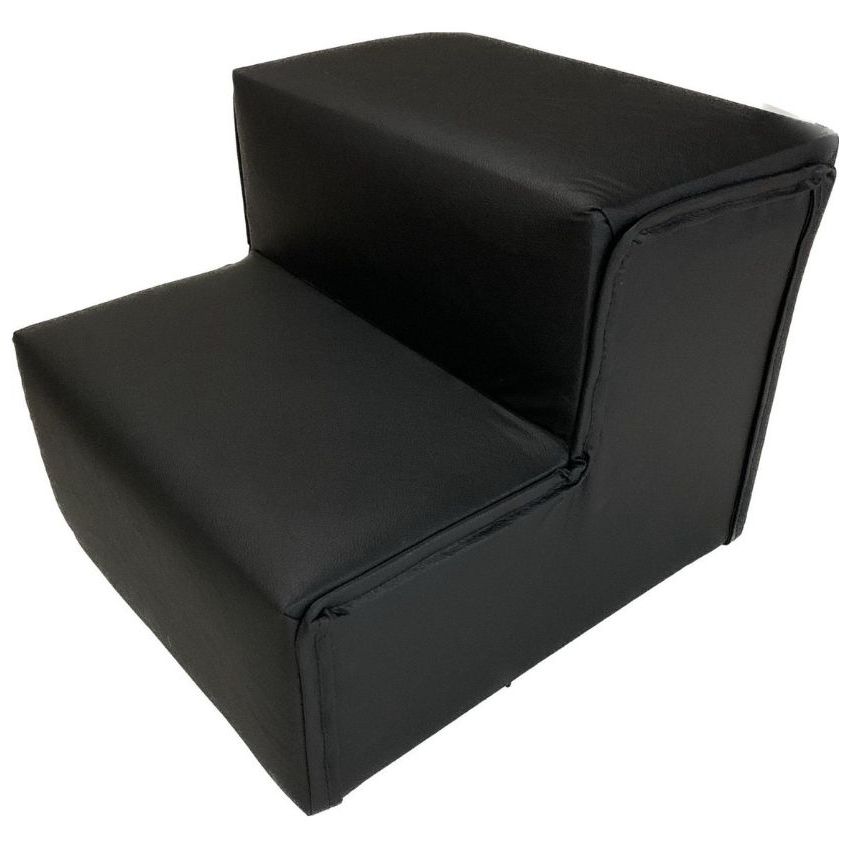Escadinha Escada Pet 2 Degraus Cachorro Gato Corino Preto