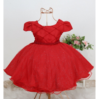 Vestido Vermelho Infantil Menina Daminha da festa Luxo em Oferta na Shopee