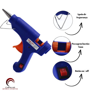 PISTOLA COLA QUENTE PEQUENA BIVOLT 20W ON/OFF | SOMENTE BASTAO FINO ENVIO RAPIDO em Oferta na Shopee