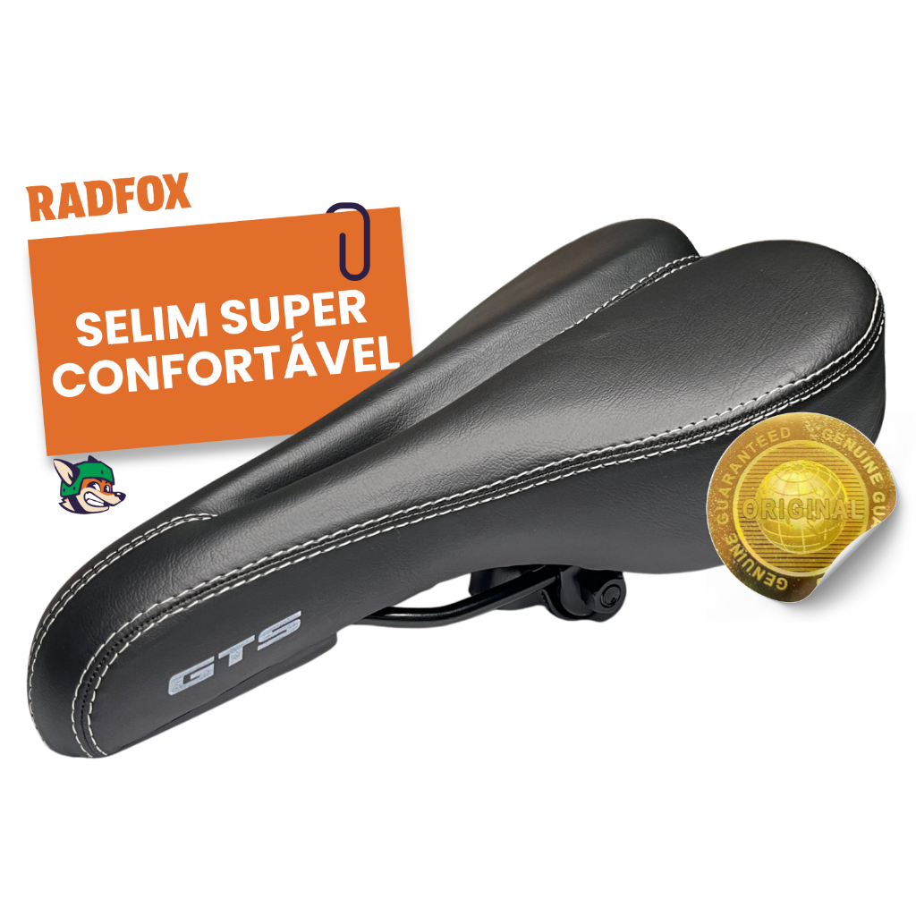 Selim GTS Bike MTB Vazado Macio banco de Couro Confortável Com Carrinho