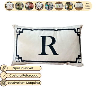 Capa de Almofada de Inicial Baguete Letra 50x30 cm de Veludo A-Z para Cama Casal em Oferta na Shopee