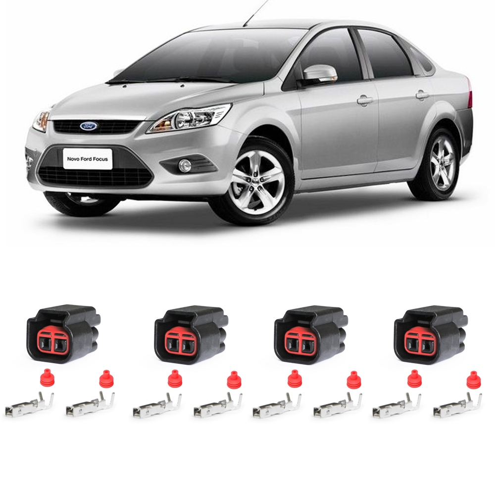 Kit 4 Plug Conector Chicote Bobina Ignição Ford Focus Ecosport 2.0 16v - DESMONTADO 4 X