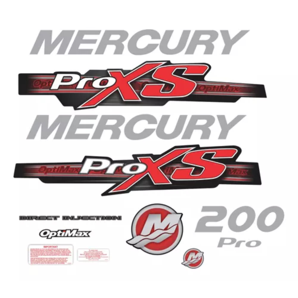 Adesivo Mercury Proxs 200 Hp Motor De Popa Optimax Decalques