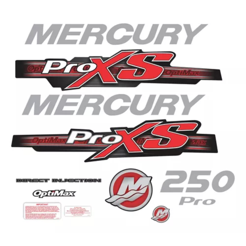 Adesivo Mercury Proxs 250 Hp Motor De Popa Optimax Decalques