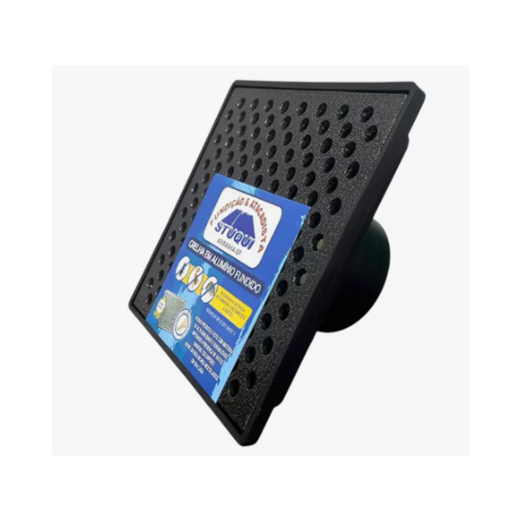 Ralo Grelha Em Alumínio Anti Inseto Com Coletor 20x20 Preta em Oferta na Shopee