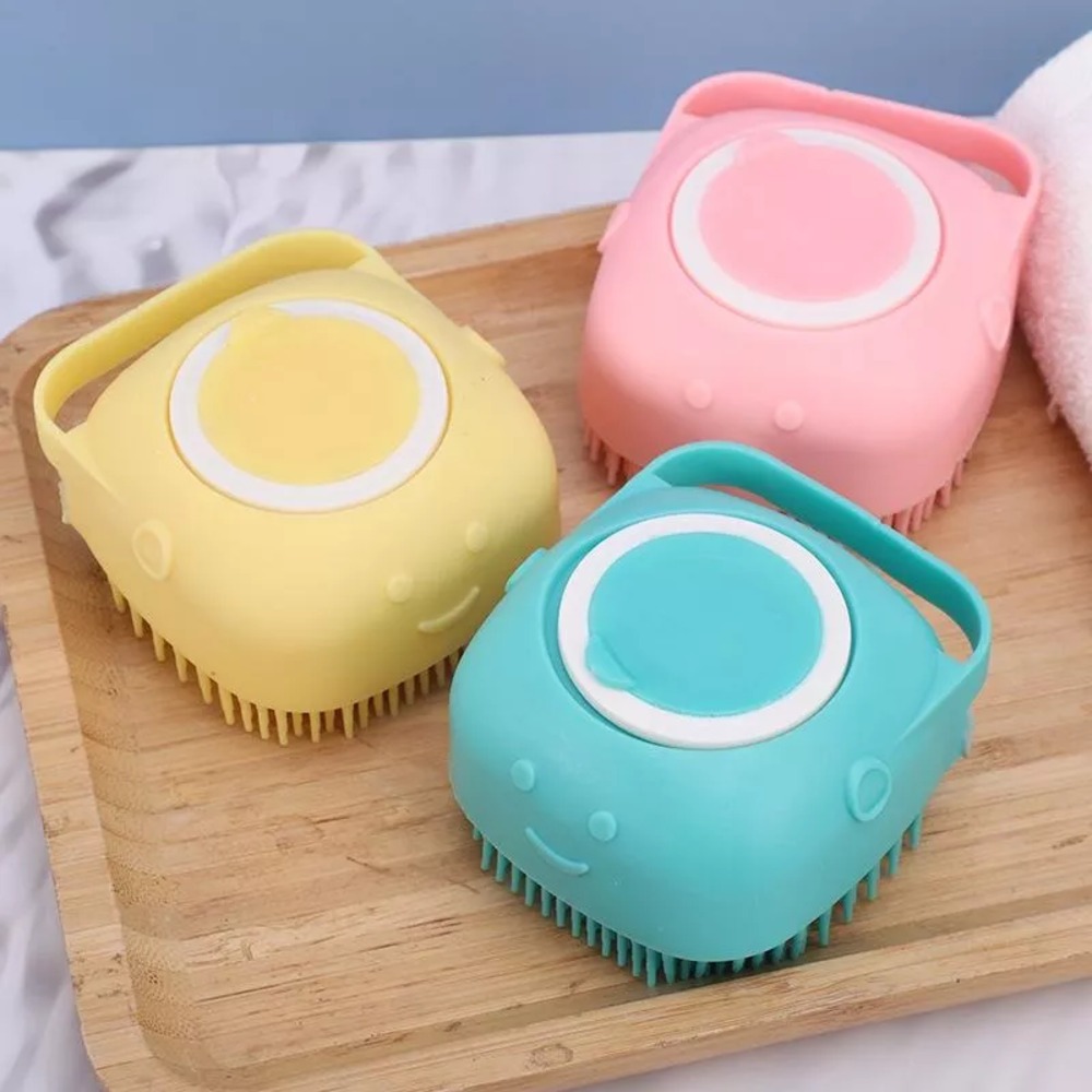 Escova Multifuncional De Silicone Para Banho Com Dispenser para Crianças Adultos PET ENVIO IMEDIATO