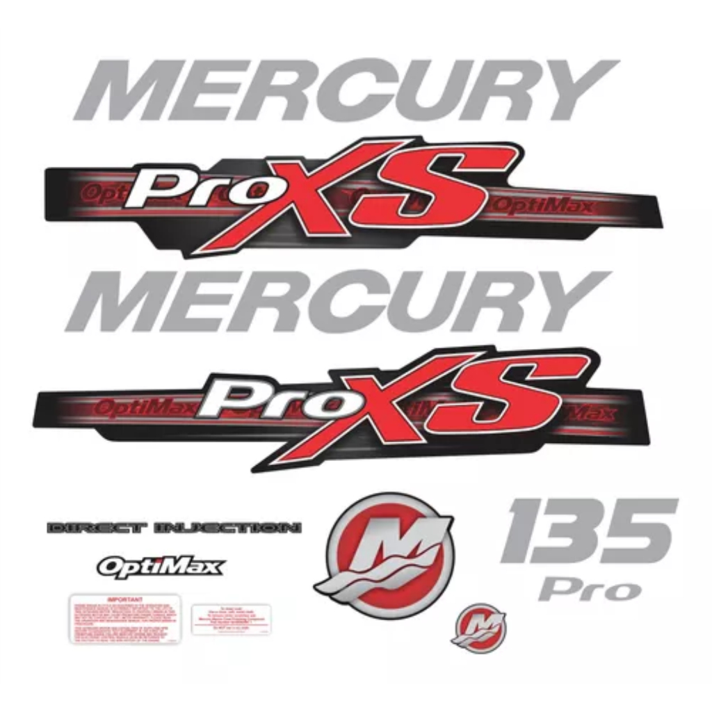 Adesivo Mercury Proxs 135 Hp Motor De Popa Optimax Decalques