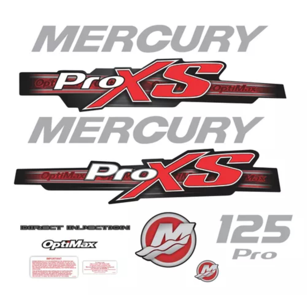 Adesivo Mercury Proxs 125 Hp Motor De Popa Optimax Decalques