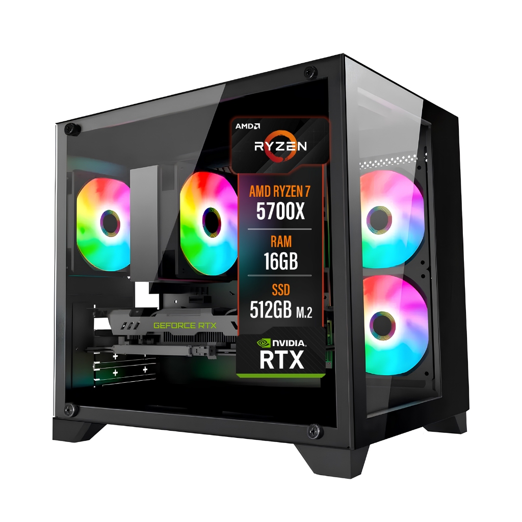 PC Gamer LUDIC by BluePC - AMD Ryzen 7 5700X, RTX 4070 12GB, 16GB RAM,SSD 512GB, 750W - PGBP-1219LUD